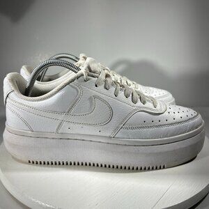 Nike Court Vision Alta Womens Platform Height Casual Shoes Sneaker Size 11 White